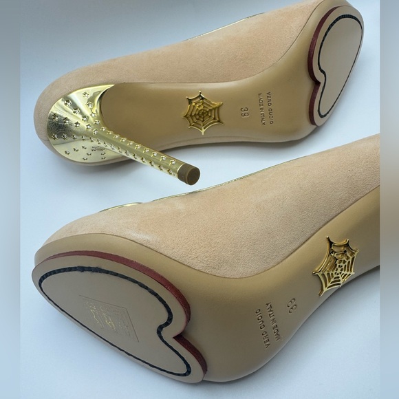 Charlotte Olympia Cancer Zodiac Heels Suede Crab Pumps Size 39 - Picture 7 of 7